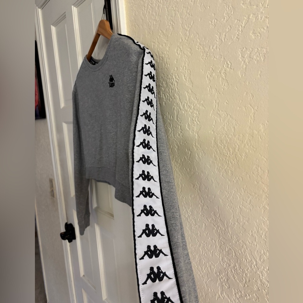 Kappa Pullover Cropped Monogram Grey Sweatshirt L… - image 3
